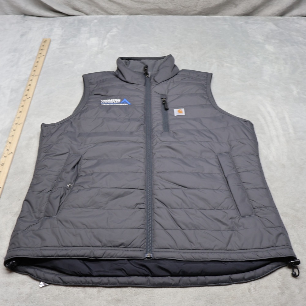 Carhartt Gilliam Vest Women Large Gray Relaxed Fit Rain Defender Light Pack LOGO
